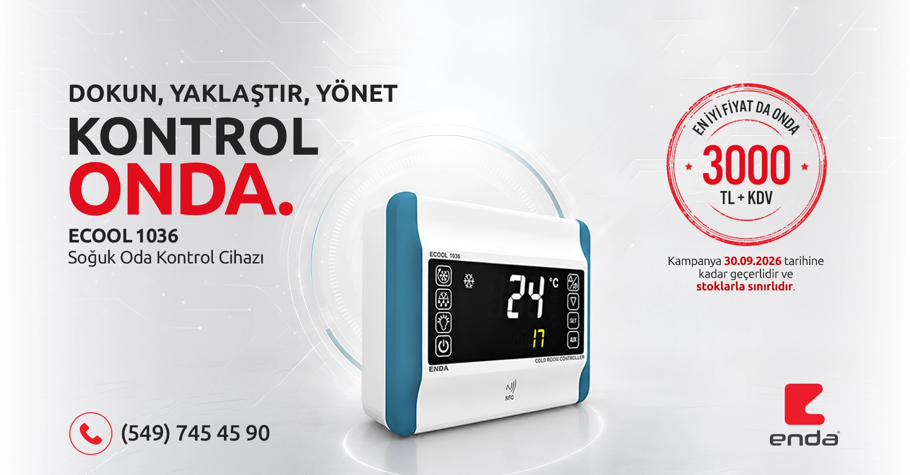 Enda ECOOL 1036 Soğuk Oda Kontrol Cihazı