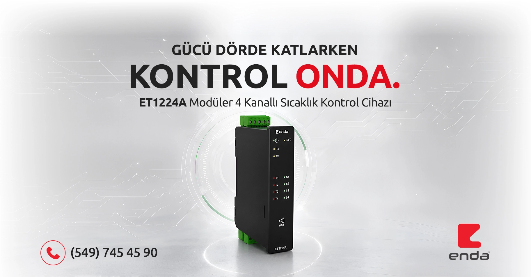 Enda ET1224A Modüler 4 Kanallı Sıcaklık Kontrol Cihazı