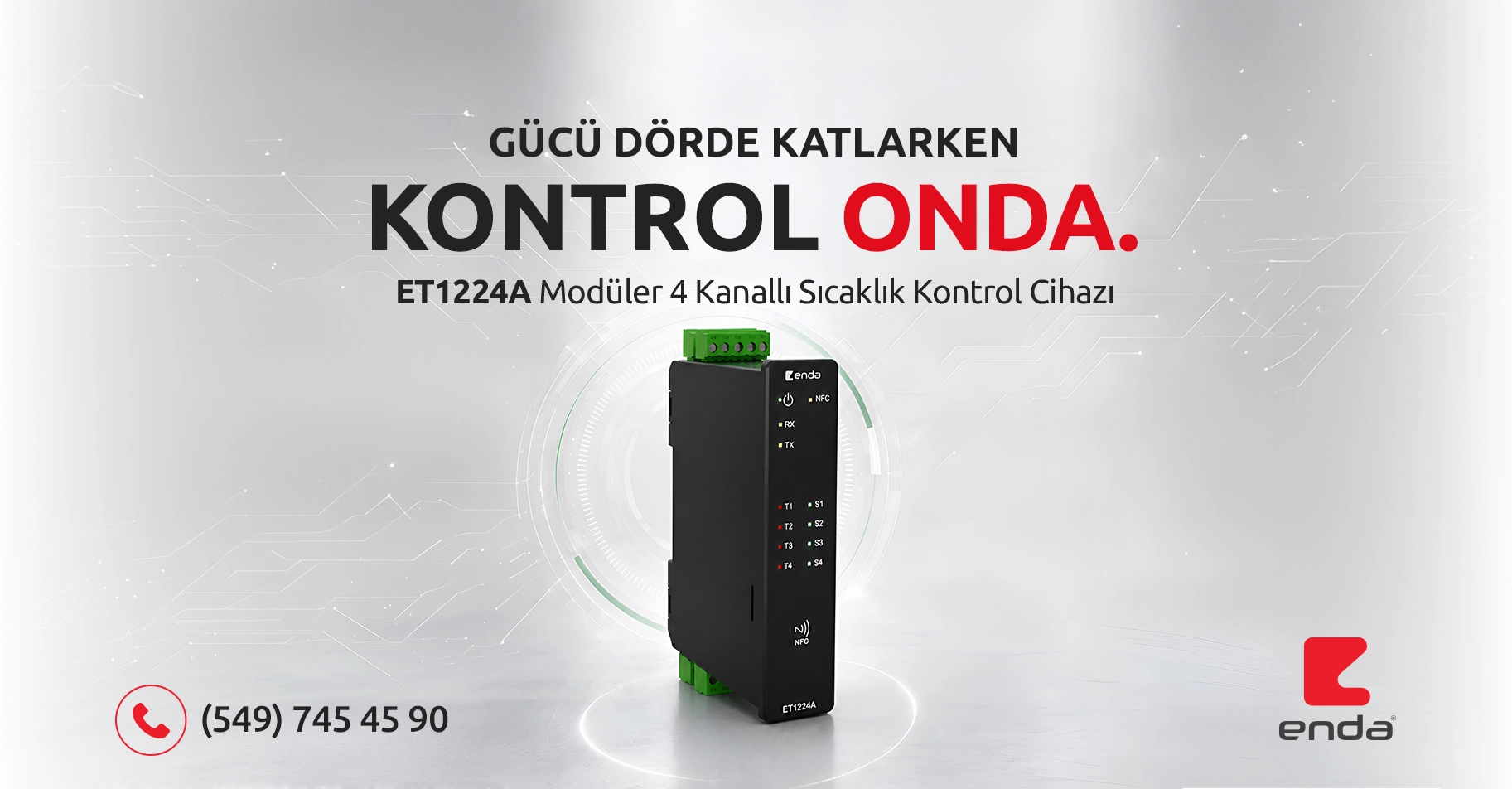 Enda ET1224A Modüler 4 Kanallı Sıcaklık Kontrol Cihazı