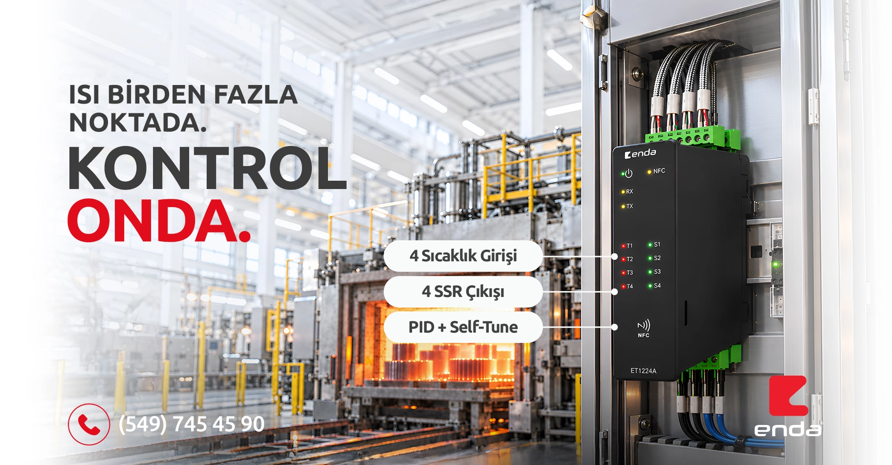 Enda ET1224A Modüler 4 Kanallı Sıcaklık Kontrol Cihazı
